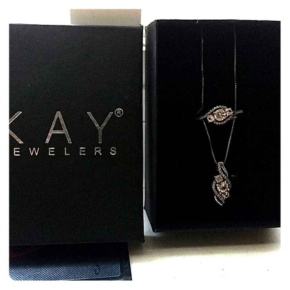White Sapphire Necklace and Ring Set